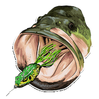 Bass Fishing Frog Sticker by Bucketmouthbrand