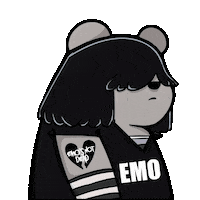 Sad Long Hair Sticker by SuperRareBears
