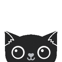 Happy Black Cat Sticker by Cat & Raven
