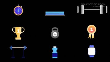 Animated Fitness Icons and Gym Elements Pack