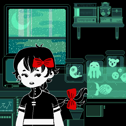 cute girl pixel art GIF