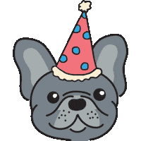 French Bulldog Party Hat Sticker by Morty The Pug