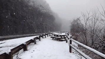 Snow Falls in North Georgia Following Overnight Storm