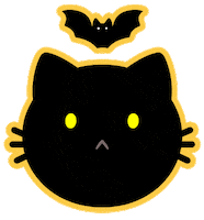 Flying Black Cat Sticker by shourimajo
