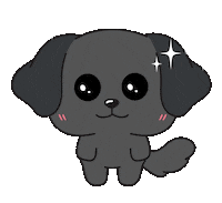 Happy Black Dog Sticker by Bel Diniz