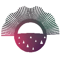 the_la_mo pink green abstract circle Sticker