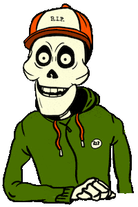 Skull Rip Sticker by Gifes Con Ensalada