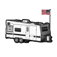 Camping American Flag Sticker by RIZNWILD