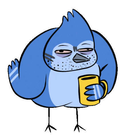 Tired Blue Jay Sticker