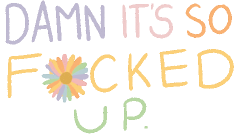 Fucked Up Spinning Sticker by Cayley Spivey