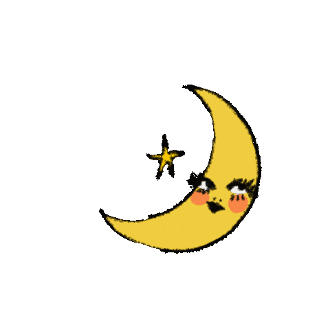 Sleepy Crescent Moon Sticker