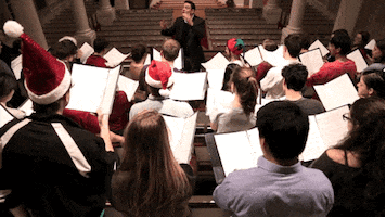 christmas carol singing GIF by Harvard University