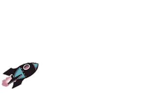 Rocket Ship Space Sticker by Plasma Republic