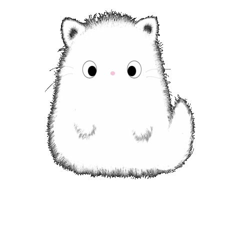 White Cat Hello Sticker