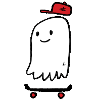 striffle happy fun red ghost Sticker