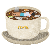 featrmedia coffee tired sleep fat kid Sticker