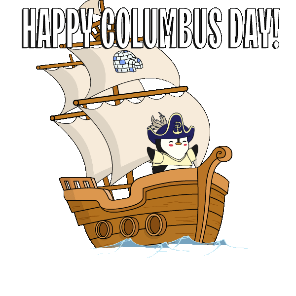 Columbus Day Celebration Sticker by Pudgy Penguins for iOS & Android ...