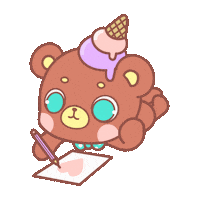 Piyoasdf cute kawaii bear drawing Sticker