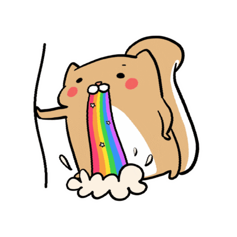 yukiyu4384 squirrel vomit spit yupi Sticker