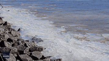 Icy Waves Create Mesmerizing Shoreline