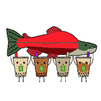Bubble Tea Salmon Sticker