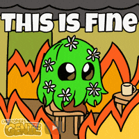 ChristophersGenie genie fire nervous stressed GIF