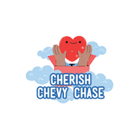 Chevy Chase Heart Sticker by Anna Claire