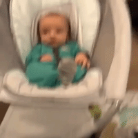Baby Isn't Sure How to Find His Feet
