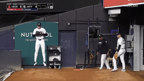 Jumping New York Yankees GIF by MLB