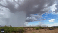 Thunderstorm Whips Up Spectacular Dust Show in Santa Rosa, Arizona