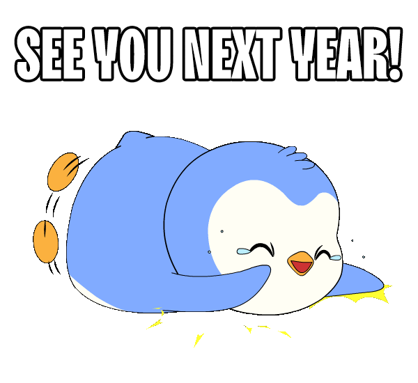 Happy New Year Penguin Sticker by Pudgy Penguins