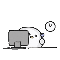 sickyaki penguin hungry lunch time 펭귄 Sticker