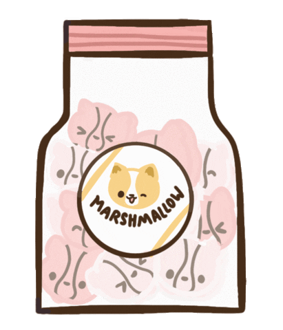 dog marshmallow Sticker by corgiyolk