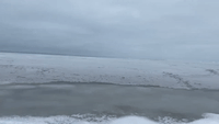 'Turn Up the Volume': Stones Whiz Across Frozen Lake Erie
