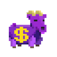 subpixel money purple ready goat Sticker