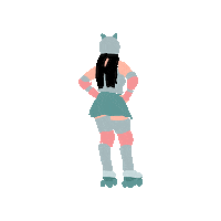 Brodi-Rose illustration skater derby roller derby Sticker