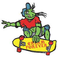 CREAMforever skate skateboard cream lizard Sticker