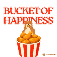 Fried Chicken Eating Sticker by WorkBeaver