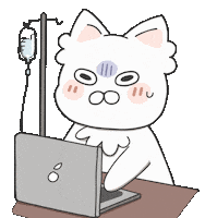 yukisfriends cat tired working relatable Sticker