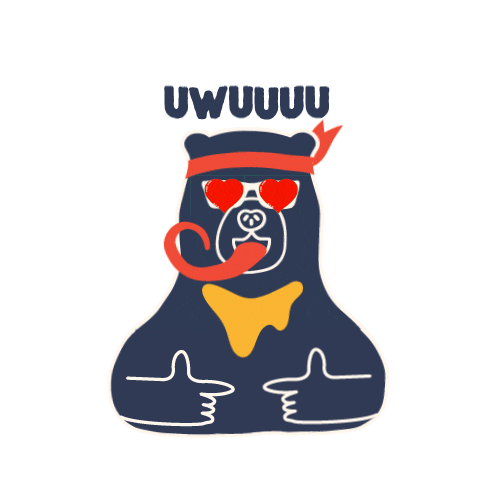 baskbearcoffee heart like sunbear baskbear Sticker