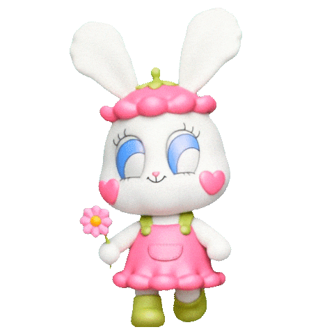 Easter Bunny Flower Sticker by HIKOCO