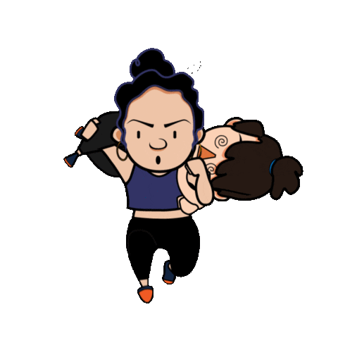 ByM_Illustration giphyupload run strong crossfit Sticker