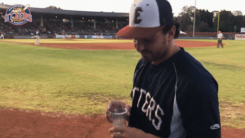 EvansvilleOtters giphyupload drink water baseball GIF