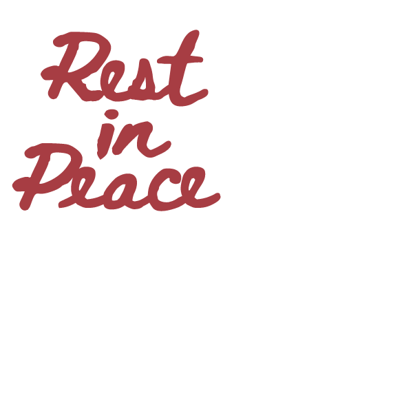 Rest In Peace Goodbye Sticker by Rob Jelinski Studios, llc.