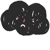 Sad Dark Cloud Sticker by Dorota Duzinkiewicz