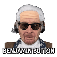 Aging Benjamin Button Sticker