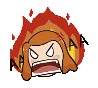 Angry Fire Sticker by max contre-attaque