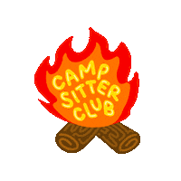 thesitterclub hot fire bonfire logs Sticker