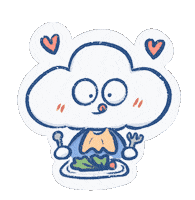 Cloud Eat Sticker by Khayalan Arts