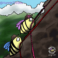 Indiana Jones Rock GIF by Hunnie the Bee